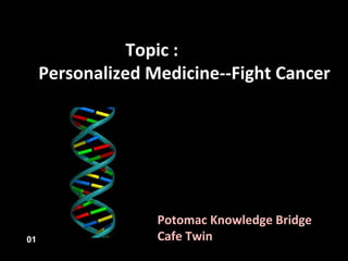 Topic :
Personalized Medicine--Fight Cancer
Potomac Knowledge Bridge
Cafe Twin01
 