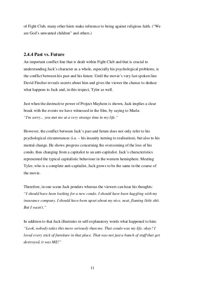 Fight club essay