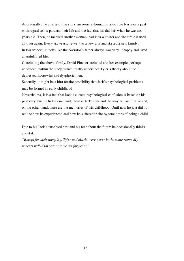 Argumentative essay on fight club