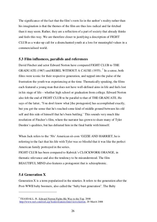 Essay on fight club book
