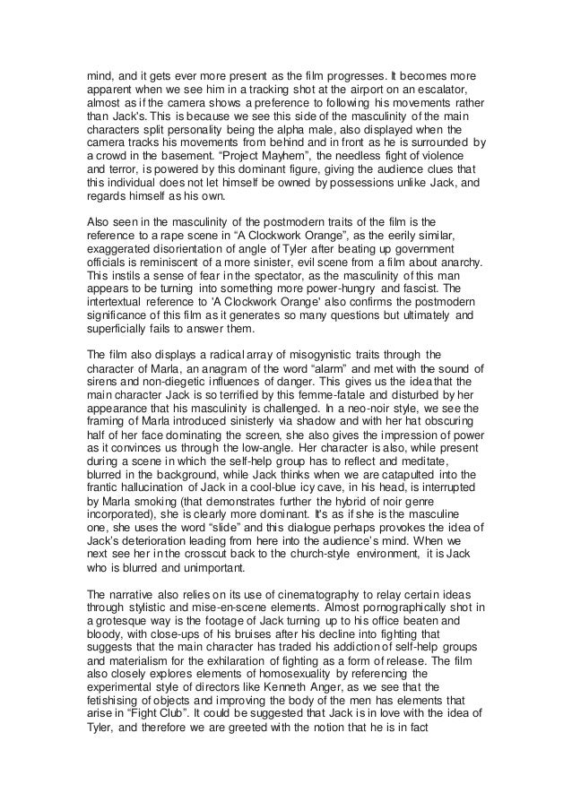 Fight club thesis