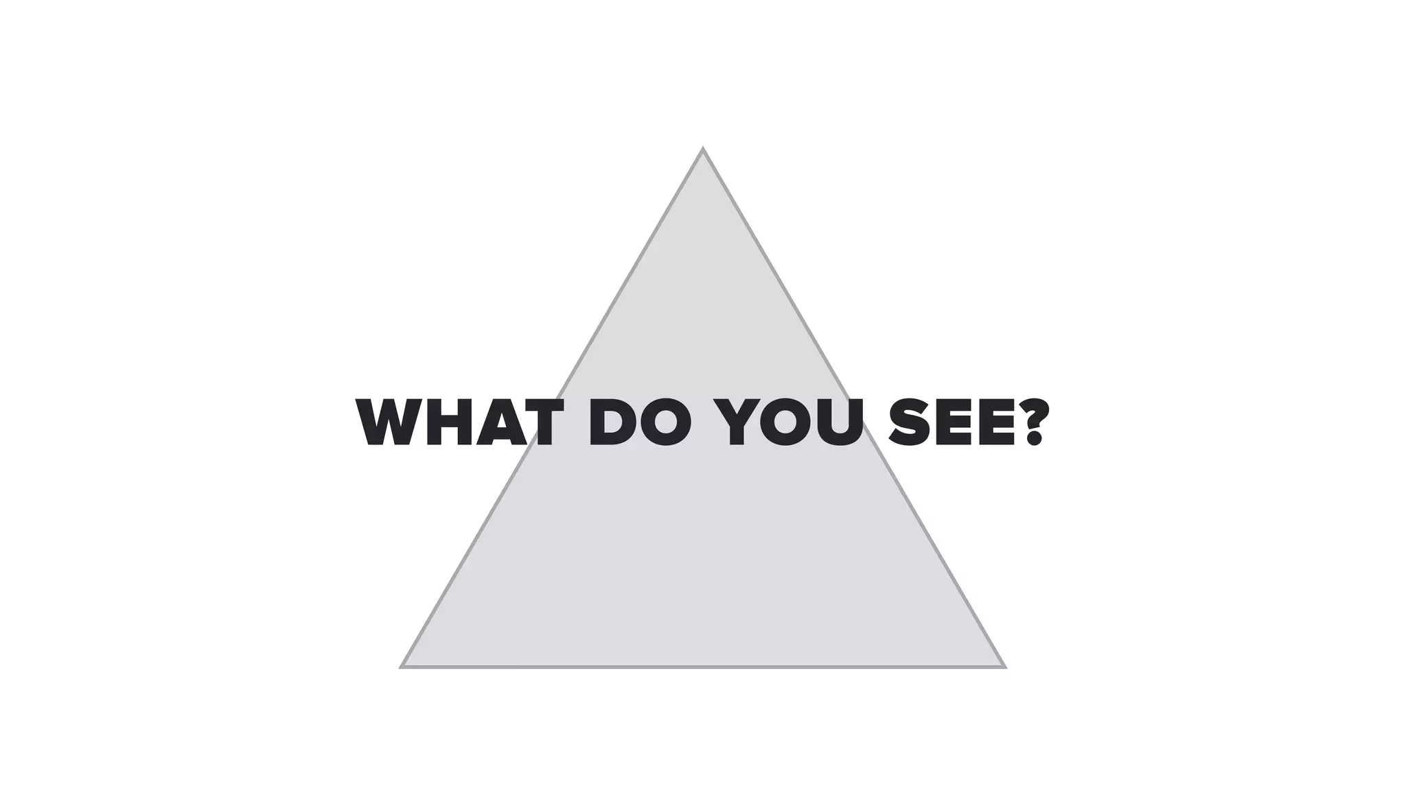 WHAT DO YOU SEE?
 