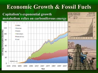 Economic Growth & Fossil FuelsEconomic Growth & Fossil Fuels
Capitalism’s exponential growthCapitalism’s exponential growth
metabolism relies on carboniferous energymetabolism relies on carboniferous energy
 