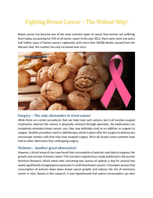 Fighting breast cancer the walnut way! acri india