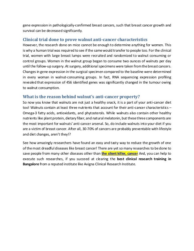 Fighting breast cancer the walnut way! acri india