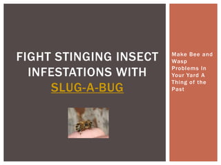 Make Bee and Wasp Problems In Your Yard A Thing of the Past<br />Fight Stinging Insect Infestations with Slug-A-Bug<br />