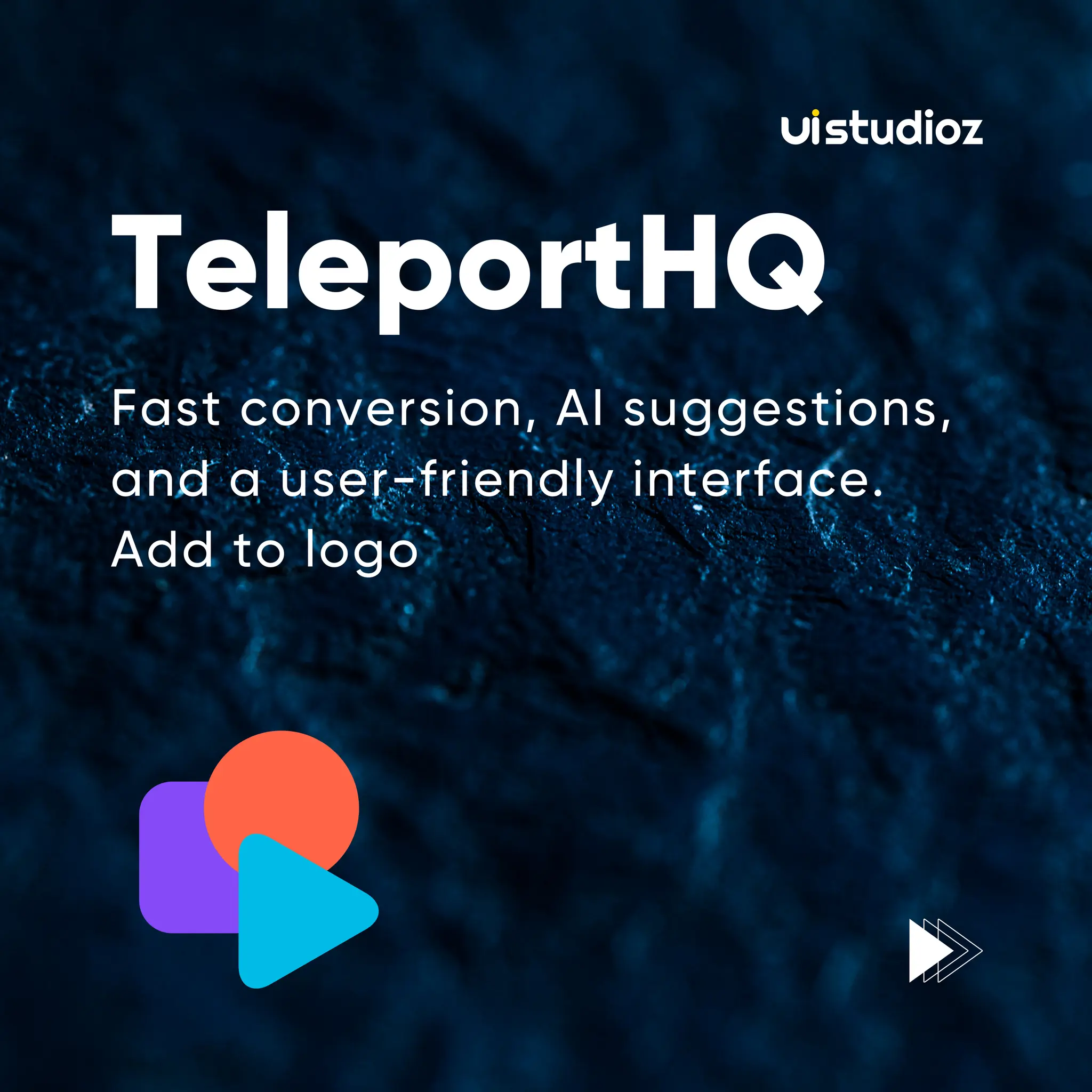 TeleportHQ
Fast conversion, AI suggestions,
and a user-friendly interface.
Add to logo
 