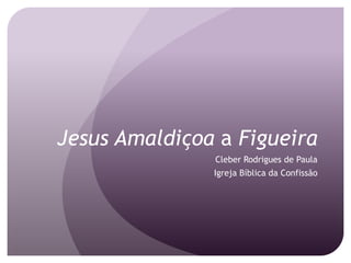 Jesus Amaldiçoaa Figueira Cleber Rodrigues de Paula Igreja Bíblica da Confissão 