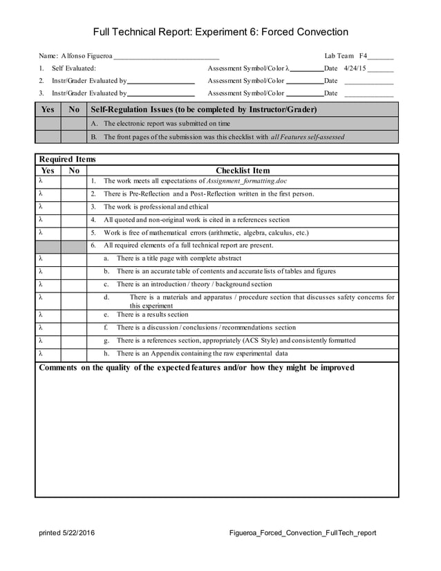 Forced Convection FullTechnical Lab Report PDF