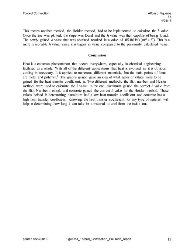 Forced Convection FullTechnical Lab Report