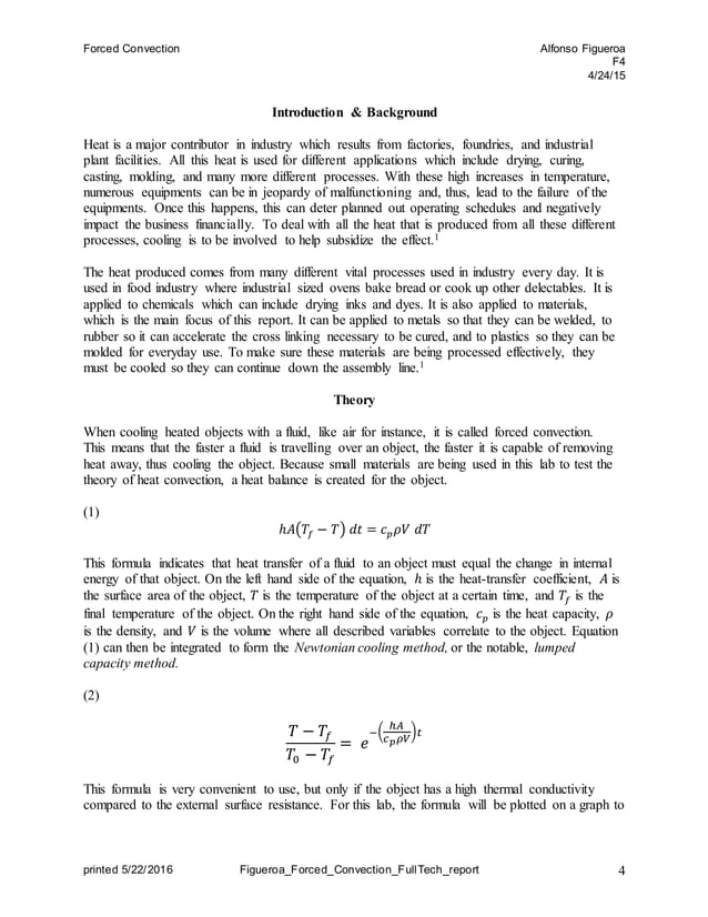 Forced Convection FullTechnical Lab Report
