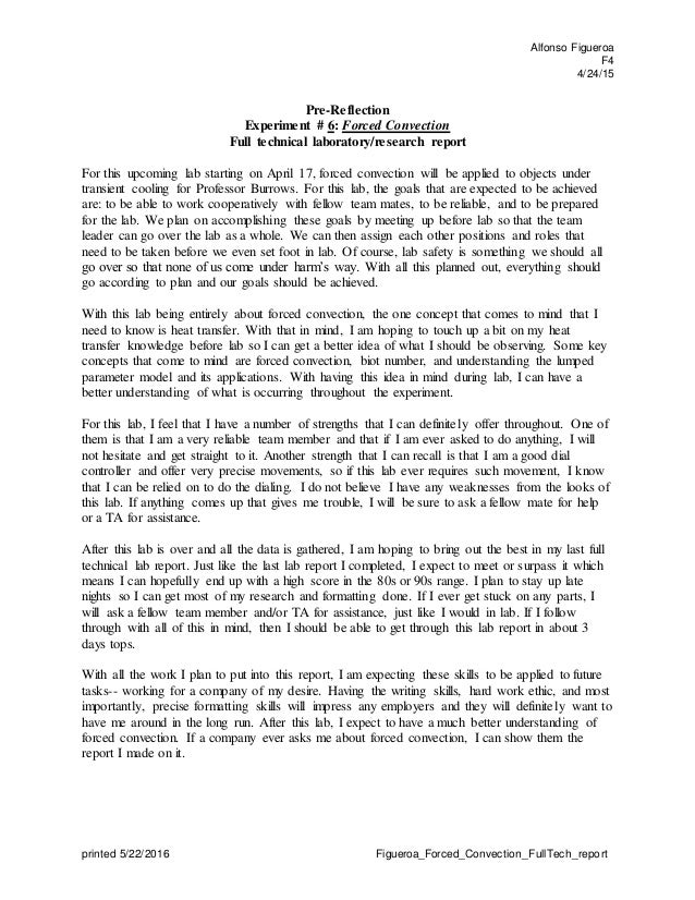 Forced Convection FullTechnical Lab Report