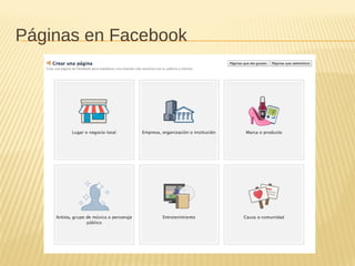 Páginas en Facebook
 