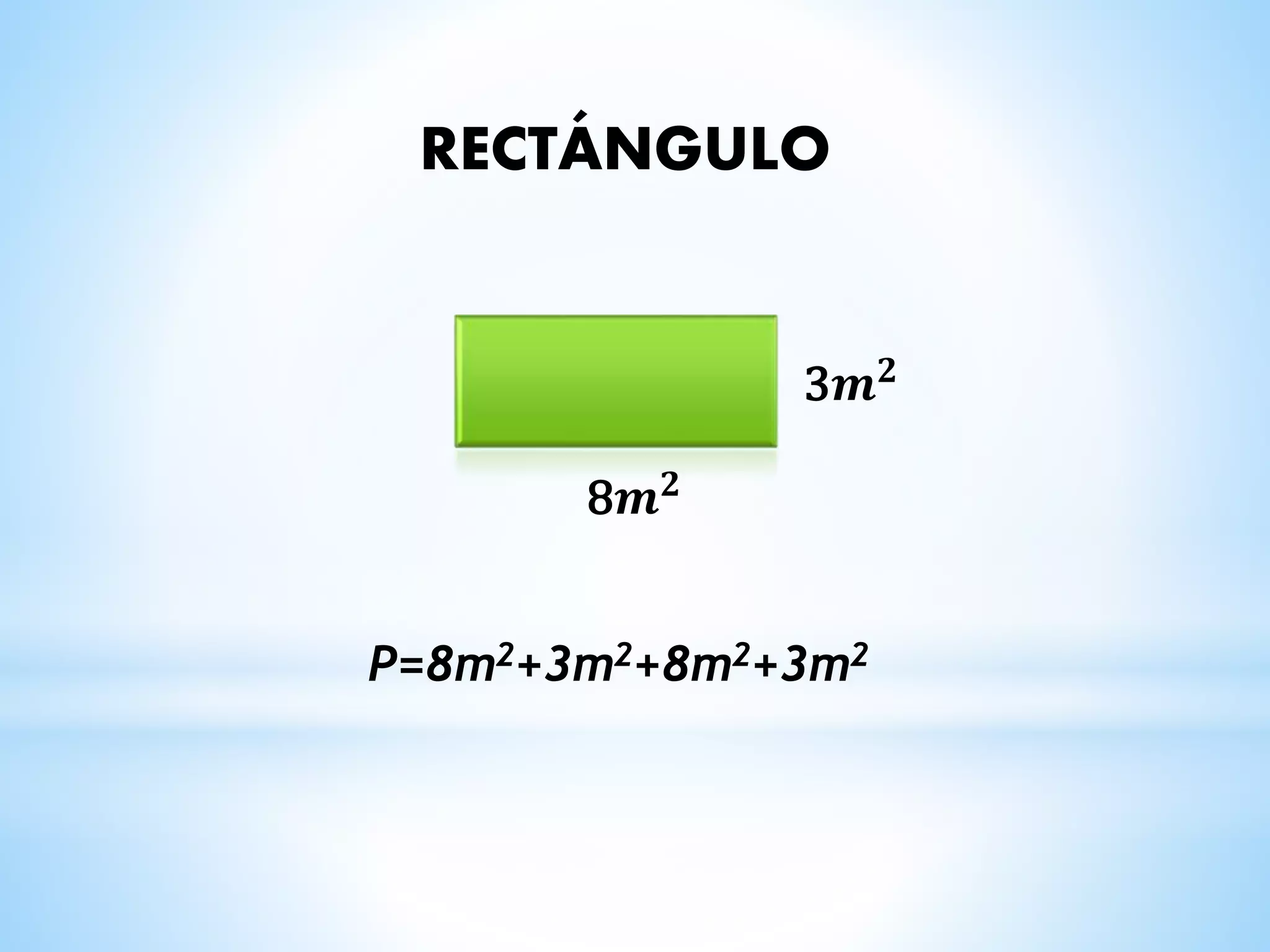 RECTÁNGULO
8𝒎 𝟐
3𝒎 𝟐
P=8m2+3m2+8m2+3m2