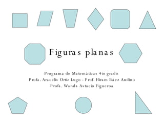 Figuras planas Programa de Matemáticas 4to grado  Profa. Aracelis Ortiz Lugo - Prof. Hiram Báez Andino Profa. Wanda Astacio Figueroa 