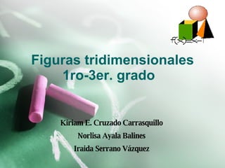 Figuras tridimensionales 1ro-3er. grado  Kiriam E. Cruzado Carrasquillo  Norlisa  Ayala Balines  Iraida Serrano Vázquez  