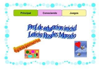 Principal Conociendo Juegos Prof.de educacion inicial Leticia Rosales Marcelo figuras geometrias 