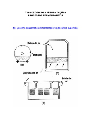 4.3. Desenho esquemático de fermentadores de cultivo superficial

 