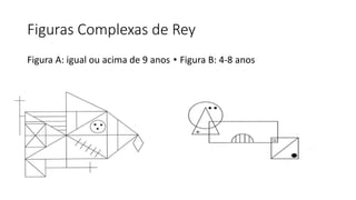 Figuras Complexas de Rey
Figura A: igual ou acima de 9 anos • Figura B: 4-8 anos
 