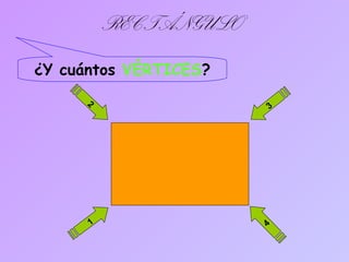 RECTÁNGULO
¿Y cuántos VÉRTICES?
1
2
3
4
 