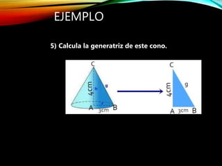 EJEMPLO
5) Calcula la generatriz de este cono.
 