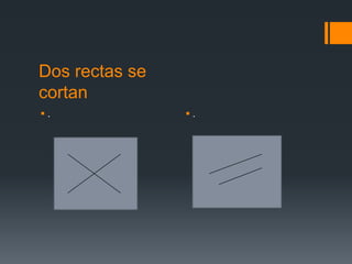 Dos rectas se
cortan
 .  .
 