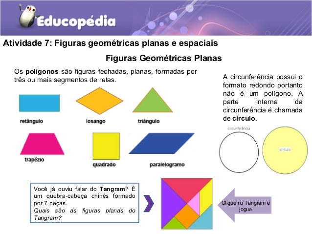 Figuras Geometricas Planas E Espaciais Matematica