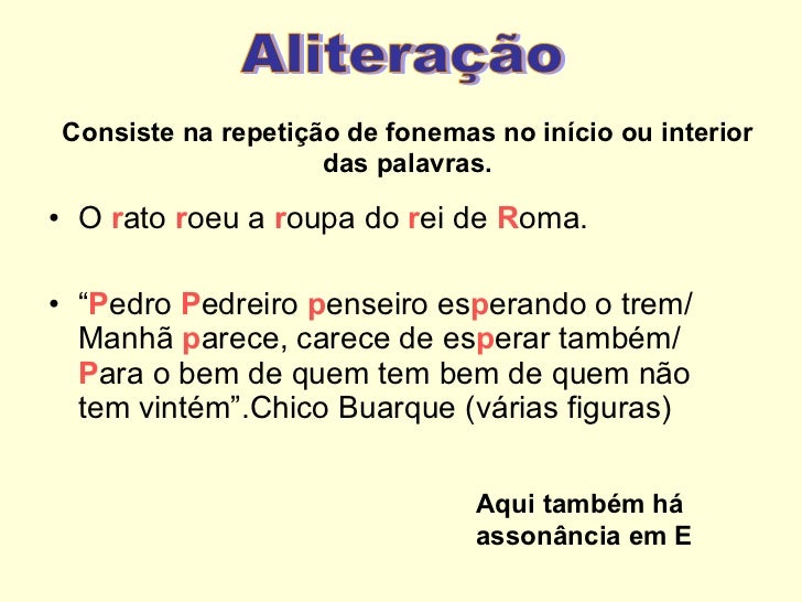 O Que É E Exemplos De Aliteração E Assonância? – SVFH