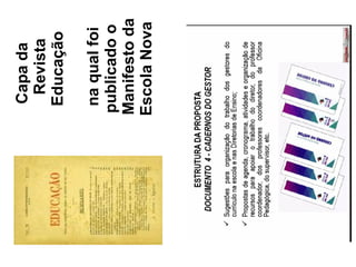 Capa da Revista Educação  na qual foi publicado o  Manifesto da Escola Nova  