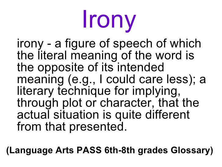 Literary device irony examples image