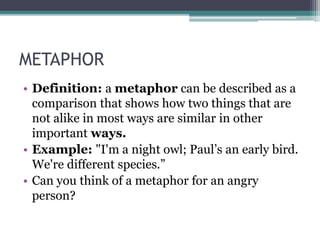 Two Metaphors Examples figurative_language_kick_me_answers.pptx