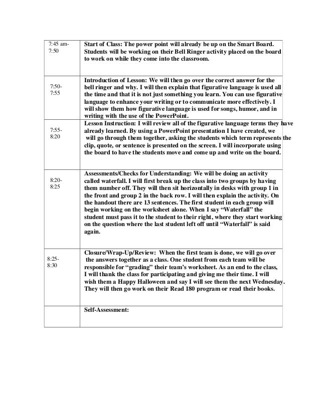 Figurative language lesson plan