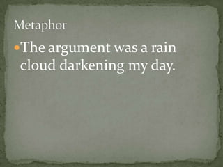 The argument was a rain
cloud darkening my day.
 