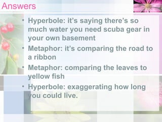 Fish Hyperbole Examples Comprehensive Guide to Identifying Figurative Language in Poetry | PPT