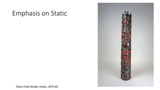 Emphasis on Static
Totem Pole Model, Haida, 1875-85
 