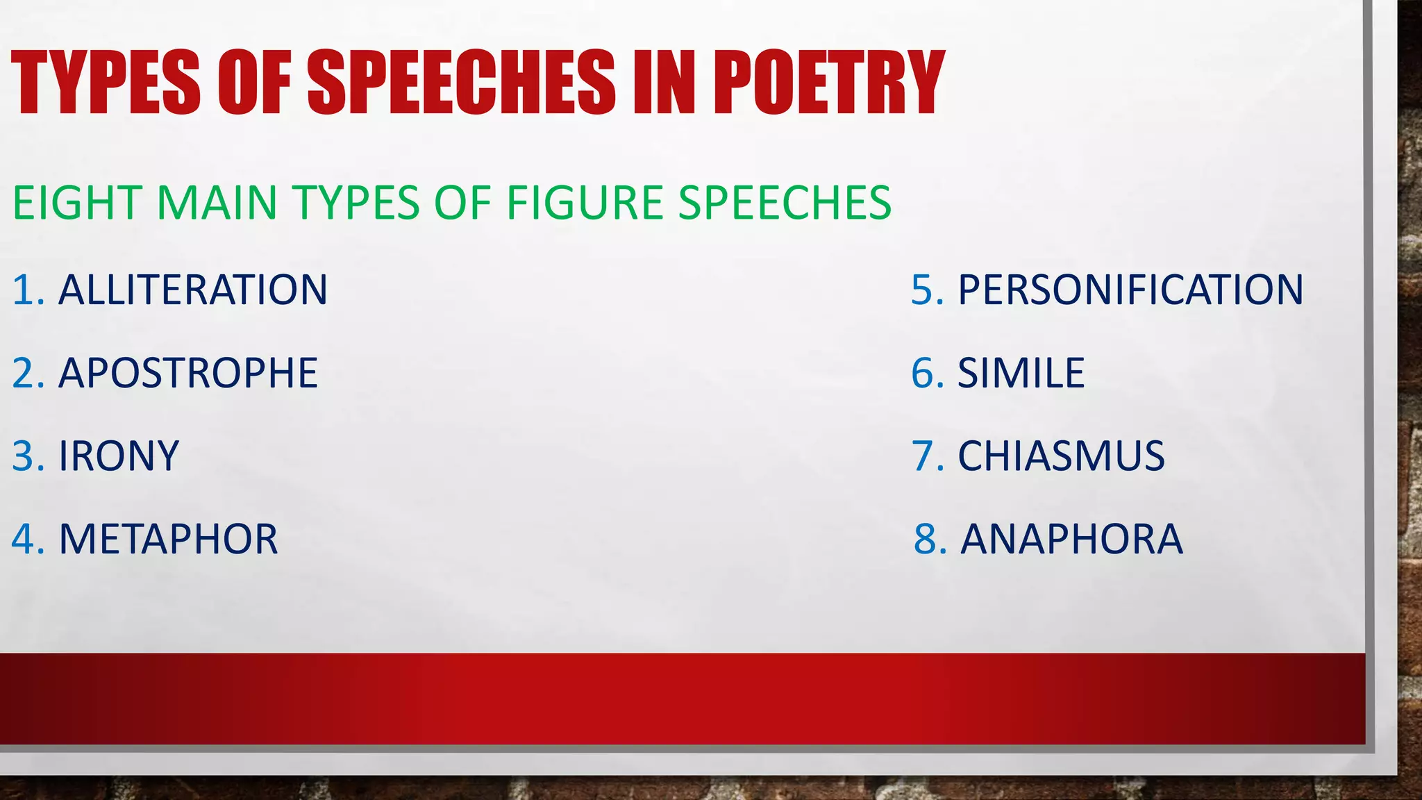 Figurative speeches in poetry | PPT