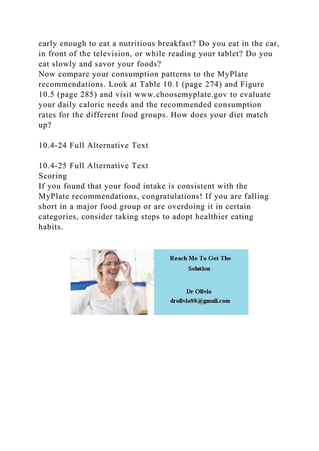 FIGURE 10.5 The MyPlate SystemThe USDA MyPlate food guidance sys.docx