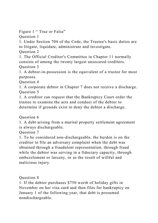 Figure 1 True or False”Question 1 1. Under Section 704 of th.docx