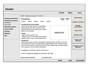 Header HOME  >  Prodotti per le persone  > Previdenza Versione  stampa Brochure PDF Previdenza Caratteristiche del prodotto Lorem ipsum dolor sit amet, consectetuer adipiscing elit, sed diam nonummy nibh euismod tincidunt ut laoreet dolore magna aliquam erat volutpat.  Target - Nam porttitor pretium eros.  - Aliquam quis dui sed nulla mattis tristique.  - Nulla ut justo in arcu viverra elementum.  Erogazione Lorem ipsum dolor sit amet, consectetuer adipiscing elit, sed diam nonummy nibh euismod tincidunt ut laoreet dolore magna aliquam erat volutpat. Ut wisi enim ad minim veniam, quis nostrud exerci tation ullamcorper suscipit lobortis nisl ut aliquip ex ea commodo consequat.  Contattaci  per richiedere ulteriori informazioni. Scarica il  modulo di contratto  da presentare alla filiale. IMMAGINE L'allarme pensionistico Prodotti per le persone Previdenza Terzo tempo Informativa Aziende I nostri risultati Il Gruppo Glossario FAQ - Linea 1   - Linea 2   - Linea 3   - Linea 4   - Linea 5   Risposte  del consulente Campagna prodotto IMMAGINE Numero verde IMMAGINE Richiesta moduli FAQ di sezione Ricerca Filiali Contatta il consulente Mappa Cerca  Contatti Credit Legal Accessibilità Qual è il tuo gap previdenziale? Il tuo risparmio fiscale 