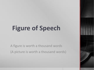 Figure of Speech A figure is worth a thousand words (A picture is worth a thousand words) 