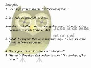 Vines Like Ropes Simile Figures of speech | PPTX
