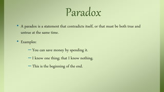 Contradictory Statement Examples Figures of speech | PPTX