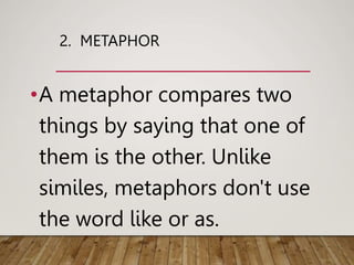Two Metaphors Examples Figures of Speech Power Point-.ppt