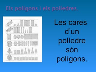 Les cares d’un políedre són polígons. 