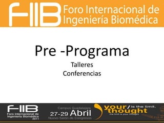 Pre -Programa TalleresConferencias