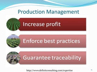 Production Management
http://www.definitconsulting.com/expertise 13
 