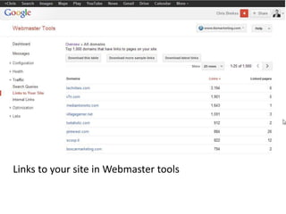 Links to your site in Webmaster tools
 