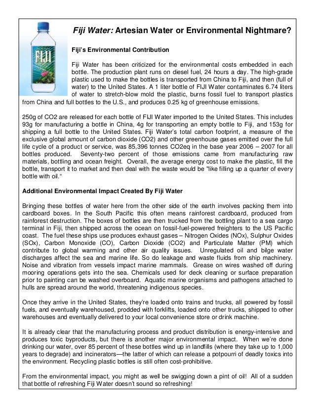 Fiji water environmental nightmare