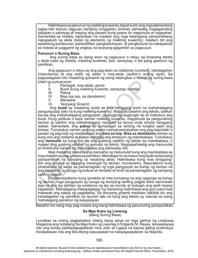 Filipino10 Learningmaterial 150512083003 Lva1 App6892 K To 12 Filipino