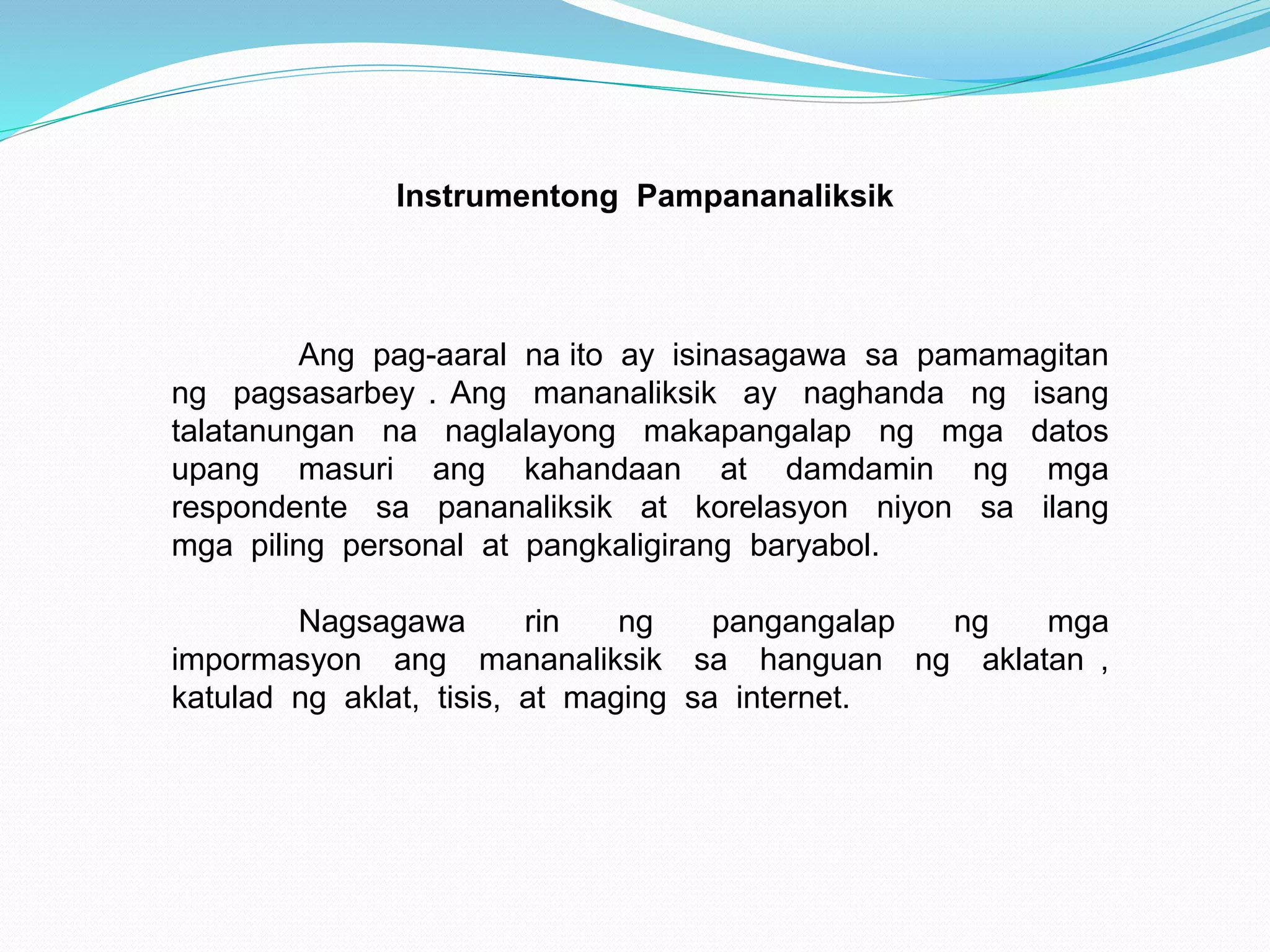 Thesis in Filipino Sample | PPTX